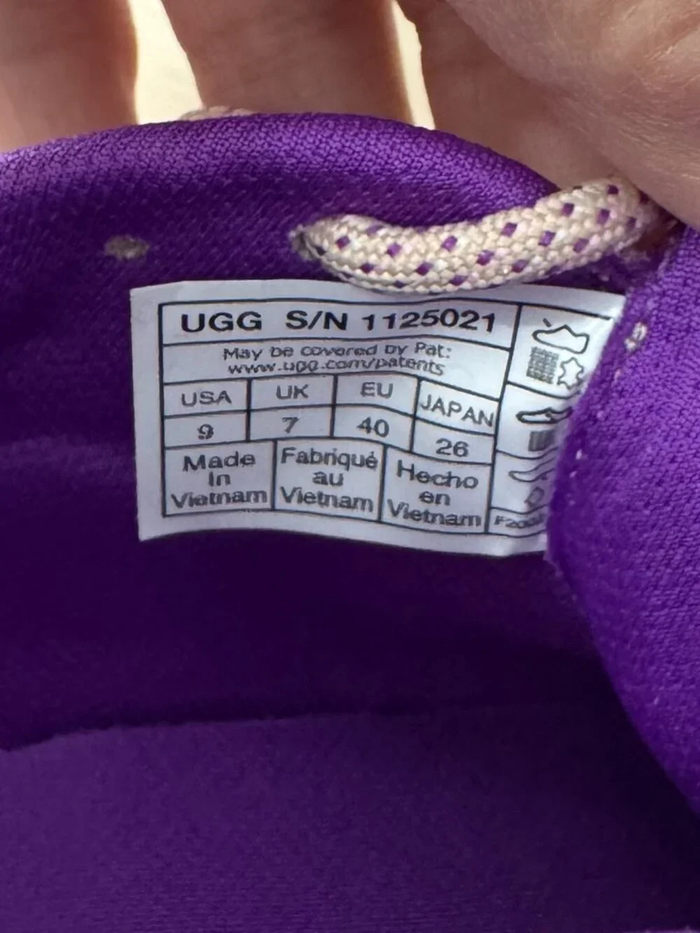 NEW UGG Women's Calle Lace Leather Lilac, Multicolor, Size 9